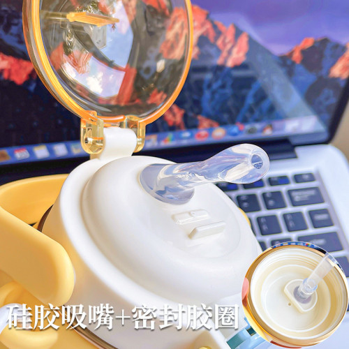 蛋仔派對兒童水杯高顔值女生新款保溫杯316雙飲便捷吸管杯大肚杯