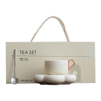 奶油風咖啡杯輕奢高檔下午茶雲朵杯碟帶勺套裝茶杯喝水杯情侶禮物