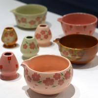 高溫烤花抹茶碗 點茶工具陶瓷茶筅立攪拌器日式竹抹茶刷茶筅2件套