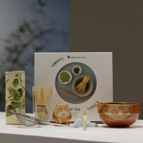 高溫烤花抹茶碗 點茶工具陶瓷茶筅立攪拌器日式竹抹茶刷茶筅2件套