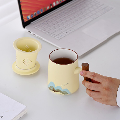 開業禮品過濾茶水分離杯泡茶杯個人馬克杯家用辦公室帶蓋陶瓷