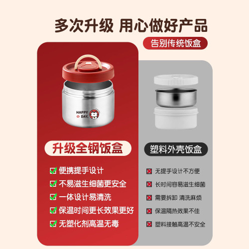 真空超長保溫飯盒上班族24小時帶飯神器2025新款多層便當餐盒湯碗