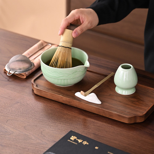 抹茶茶具套裝7件套4件套抹茶碗帶嘴日式茶筅白本立茶筅立