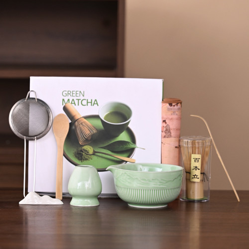 抹茶茶具套裝7件套4件套抹茶碗帶嘴日式茶筅白本立茶筅立
