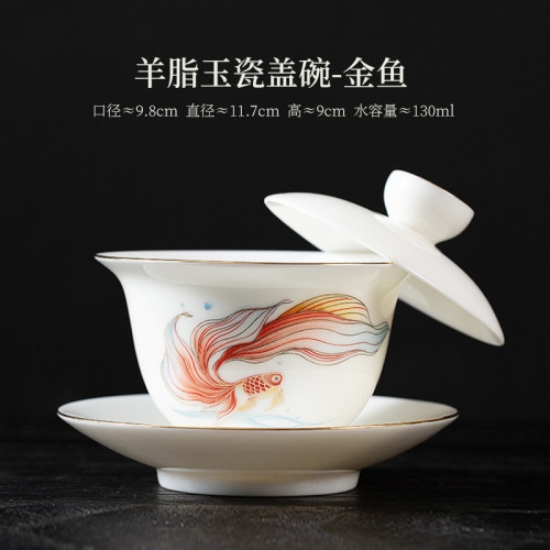 德化白瓷單杯羊脂玉瓷功夫茶杯茶具陶瓷純白品茗杯主人杯禮品