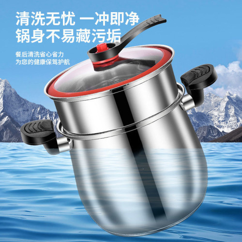 微壓鍋家用壓力鍋瓦斯電磁爐通用不鏽鋼多功能高壓不沾鍋燉煮湯鍋