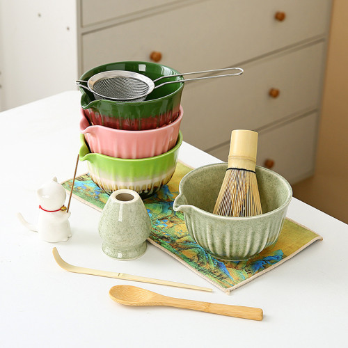 抹茶碗打抹茶工具刷日本點茶碗抹茶杯粉碗攪拌器茶筅器具套裝