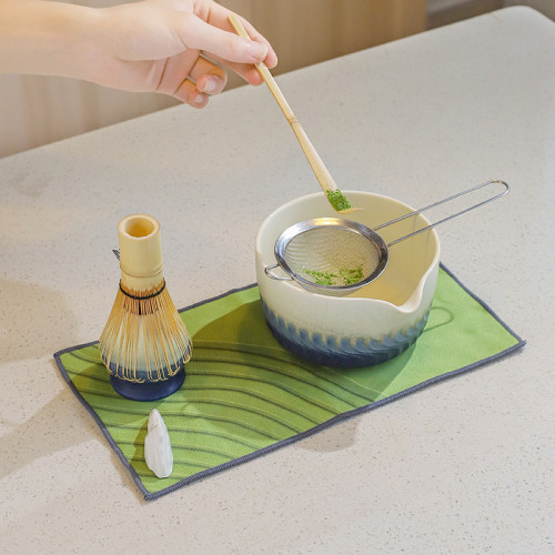 抹茶攪拌器套裝儀式抹茶套裝支架茶筅百本立製作早餐拿鐵7件套裝