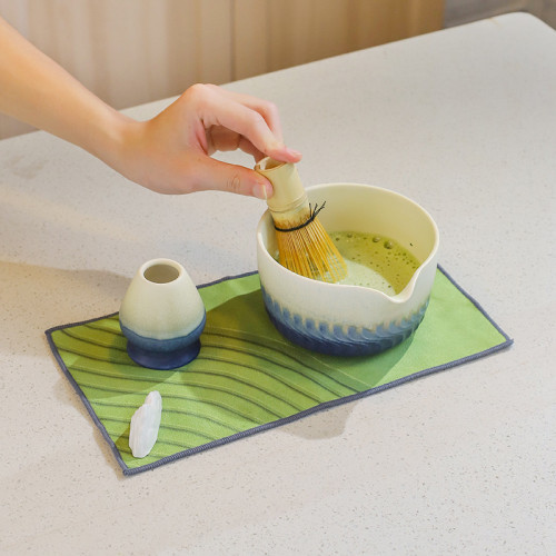 抹茶攪拌器套裝儀式抹茶套裝支架茶筅百本立製作早餐拿鐵7件套裝