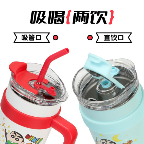 蠟筆小新新款超大容量1250ml可攜式巨暖霸王杯保溫杯咖啡杯冰霸杯