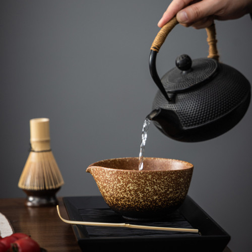 中式粗陶斑點抹茶碗茶道套裝點茶抹茶刷茶筅百本立陶瓷