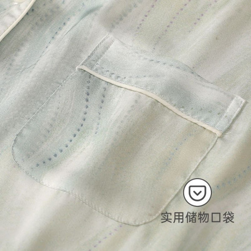 三件套睡衣女款夏季高級感冰絲綢短袖長褲2025新款大碼家居服夏天