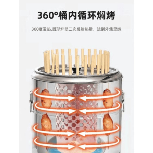 無煙燒烤爐烤爐家用燒烤庭院烤肉不鏽鋼戶外室內吊爐烤串木炭烤架