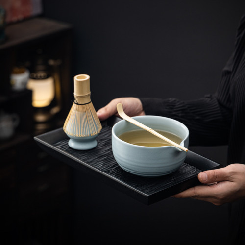 新中式汝窰汝瓷抹茶碗茶道套裝點茶刷茶筅開片可養陶瓷