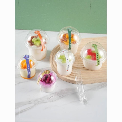 雙皮奶專用杯一次性布丁杯子帶蓋塑膠碗酸奶甜品商用湯碗打包餐盒