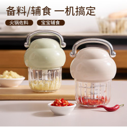 泡芙電動食物料理機充電式迷你家用廚房擣蒜器寶寶輔食機大功率