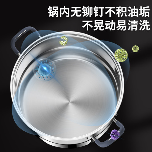 鉚釘鋼蓋特厚加高316L不鏽鋼蒸鍋防燙雙三四層蒸籠家用一體成型