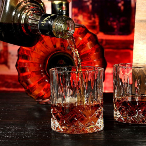 爆款 威士忌玻璃酒杯套裝2杯8石木盒 花崗巖冰石套裝多款酒杯