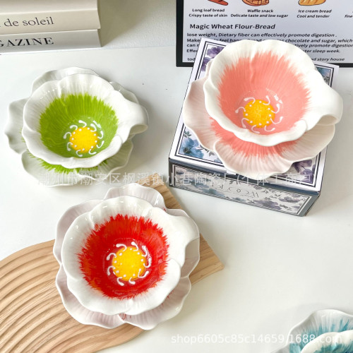 手作陶瓷咖啡杯碟花朵杯碟點心盤蛋糕盤辦公下午茶杯碟甜品杯禮盒 手作陶瓷咖啡杯碟花朵杯碟點心盤蛋糕盤辦公下午茶杯碟甜品杯禮盒