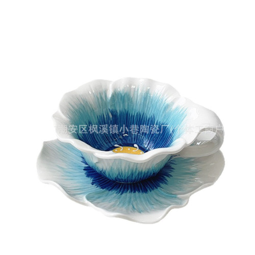 手作陶瓷咖啡杯碟花朵杯碟點心盤蛋糕盤辦公下午茶杯碟甜品杯禮盒 手作陶瓷咖啡杯碟花朵杯碟點心盤蛋糕盤辦公下午茶杯碟甜品杯禮盒