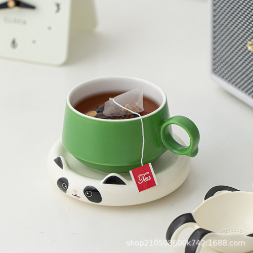 熊貓泡澡馬克杯陶瓷茶杯茶水分離杯子辦公室水杯泡茶杯咖啡杯禮物