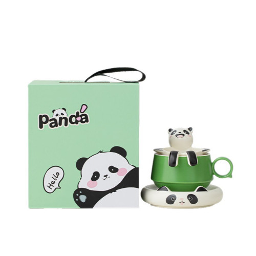 熊貓泡澡馬克杯陶瓷茶杯茶水分離杯子辦公室水杯泡茶杯咖啡杯禮物