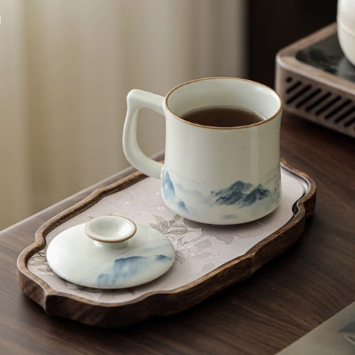 陶瓷茶杯大容量水杯個人馬克杯專用泡茶杯辦公室手繪禮品