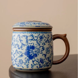 辦公茶杯陶瓷帶蓋茶水分離水杯家用泡茶杯辦公馬克杯杯子