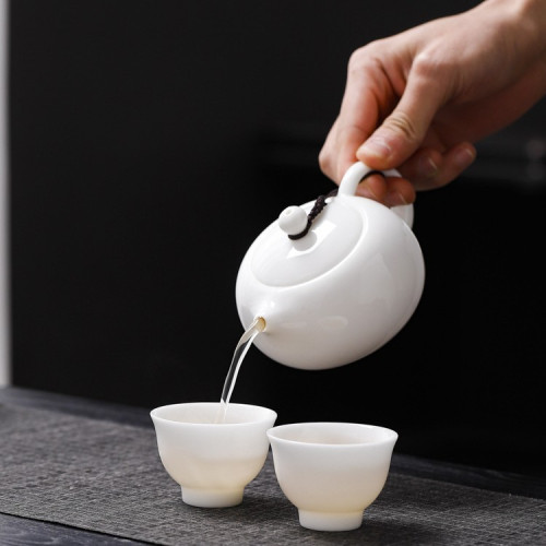 羊脂玉白瓷茶壺家用圍爐煮茶泡茶壺中式陶瓷西施壺功夫茶具單壺