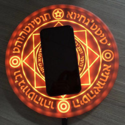 魔法陣無線充電器 直徑25CM帶音效跑馬燈 10W快充手機無線充底座