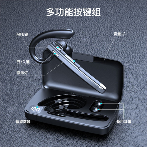 藍牙耳機單耳無線車用通話降噪耳機耳掛式商務通用無痛佩戴數