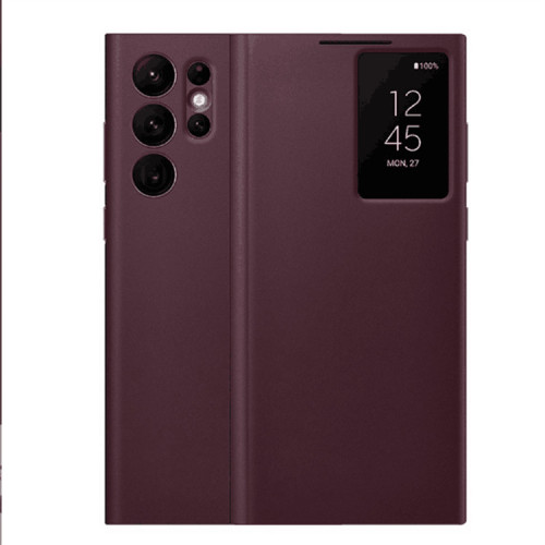 適用三星GalaxyS22 Ultra智能視窗保護皮套免繙蓋接聽S23皮套S24+