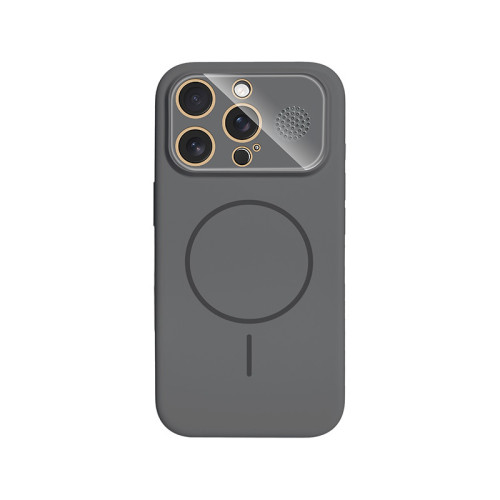 適用iPhone16promax一體AI按鍵手機殼蘋果16大視窗液態矽膠磁吸殼