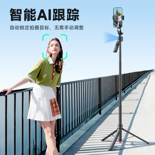 雲台跟拍神器丟丟桿自拍桿智能AI人臉追蹤可伸縮三腳架手機支架