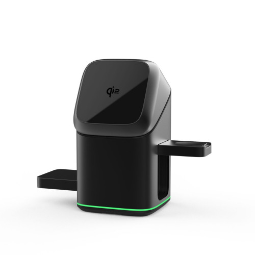 QI2適用於蘋果三星手機三合一無線充電器電動旋轉支架磁吸無線充