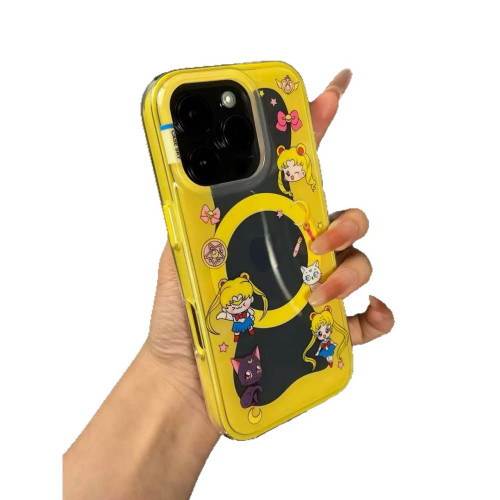 日韓簡約美少女磁吸支架適用iPhone16promax蘋果15新款13女14爆款