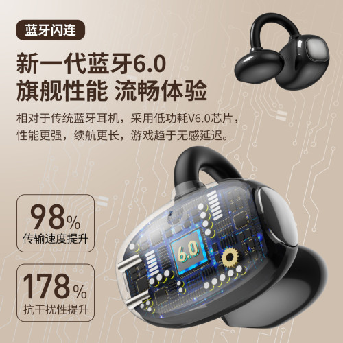 HM22夾耳式耳夾式無線藍牙耳機高音質長續航低延遲降噪