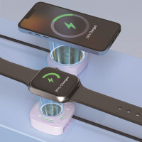 磁吸無線充電器手錶手機二合一充電頭行動電源通用無線充