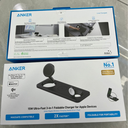 Anker安克15WA25M1無線充電器快充安卓通用三合一超級快充