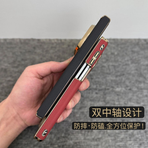 適用華爲matex5手機殼雙中軸保護x6典藏版素皮電鍍鏡頭全包防摔殼