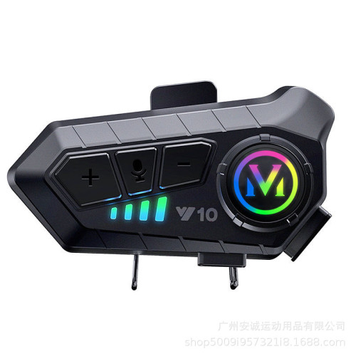 頭盔藍牙耳機Y10對講內置一體防水摩托車外賣騎手全盔半盔高音質