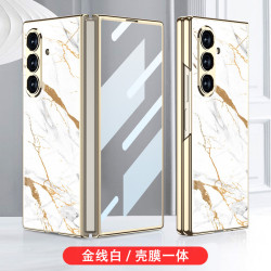 適用三星zfold7折曡手機殼Fold7保護套彩繪電鍍創意個性潮牌硬殼