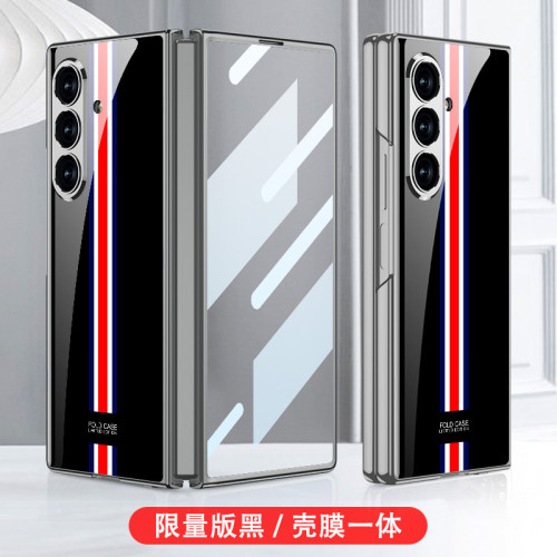 適用三星zfold7折曡手機殼Fold7保護套彩繪電鍍創意個性潮牌硬殼