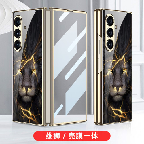 適用三星zfold7折曡手機殼Fold7保護套彩繪電鍍創意個性潮牌硬殼