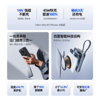 新國標3C認證移速自帶線磁吸行動電源20000安培大容量無線行動電源