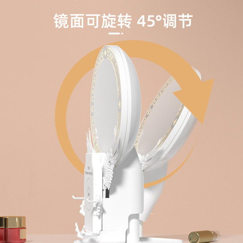 無線充LED化妝鏡可攜式拍攝補光燈手機支架自拍帶燈美顔鏡