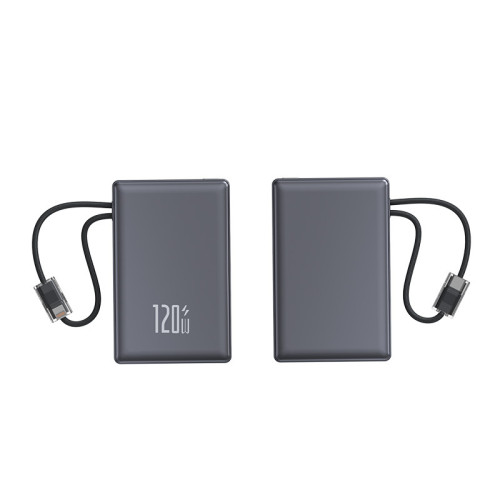 120W超級快充自帶線金屬漆1萬2萬安培充電寶超薄小巧行動電源