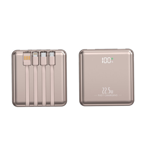 金屬漆超薄快充自帶四線1/20000安培充電寶3C大容量行動電源