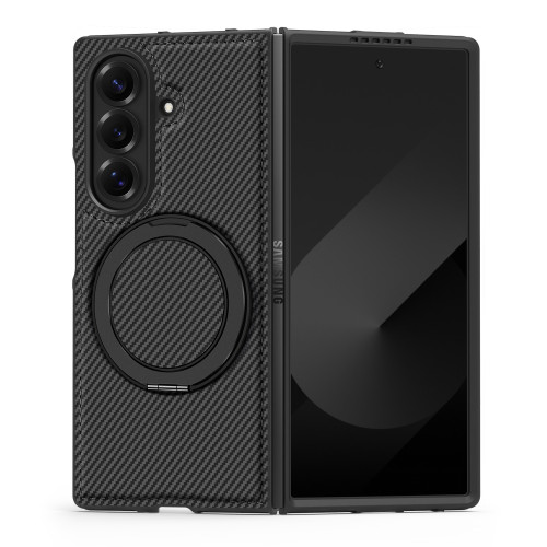 適用三星Z Fold7手機殼凱夫拉360旋轉磁吸支架ZFold6摺疊螢幕保護套