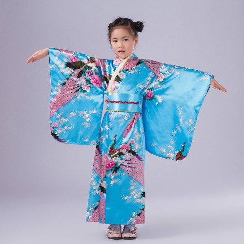 兒童日本和服傳統服飾女cos演出 印花浴衣睡袍小學生表演寫真禮服